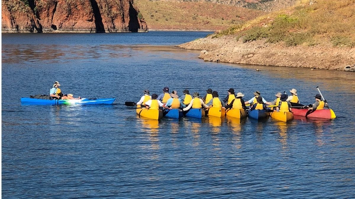 Students kayaking on the Ord River